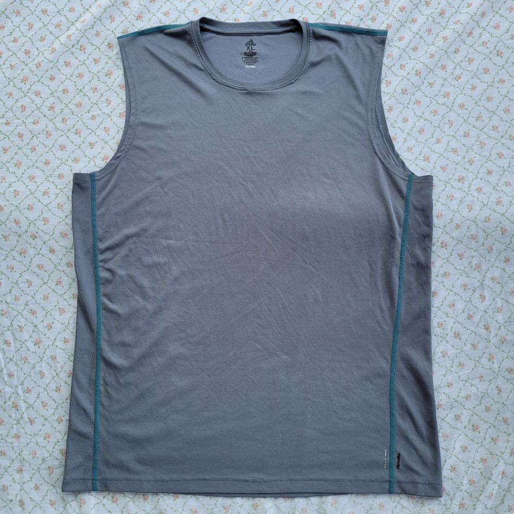Adidas Size XL Climalite Gray Teal Athletic Tank